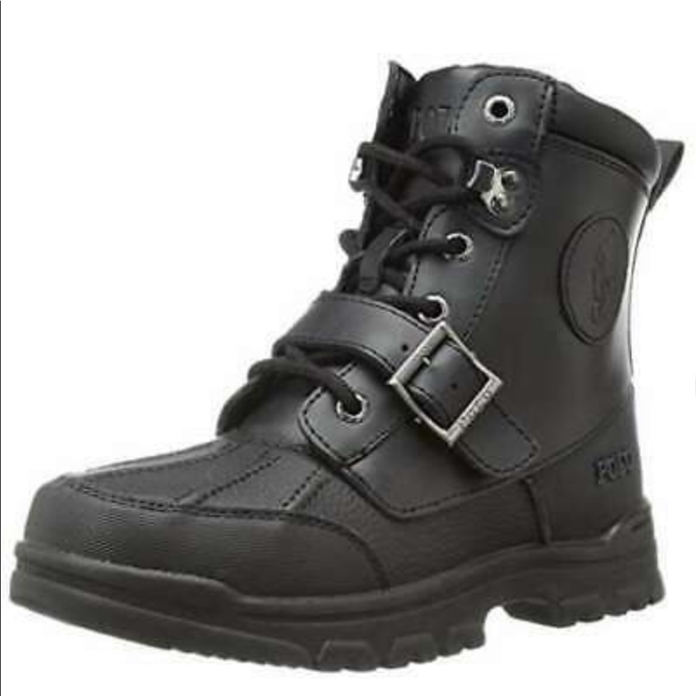 Polo Ralph Lauren black combat boots